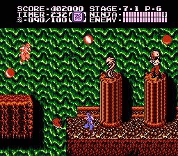 Ninja Gaiden II: The Dark Sword of Chaos (NES) screenshot: Starting out in the final level.