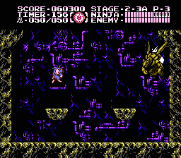 Ninja Gaiden III: The Ancient Ship of Doom (NES) screenshot: Stage 2 boss