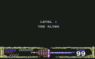Ninja Gaiden (Commodore 64) screenshot: Get ready for level 1, the slums.
