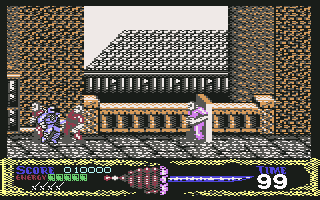 Ninja Gaiden (Commodore 64) screenshot: Oh, goody! People to beat up!
