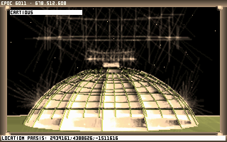Noctis (DOS) screenshot: Out of lithium, transmitting a distress signal.