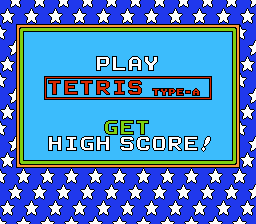 Nintendo World Championships 1990 (NES) screenshot: Play Tetris (type=a) - Get high score!