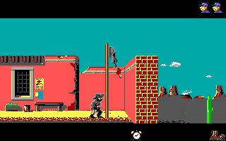 North & South (DOS) screenshot: Well done, soldier! (EGA)