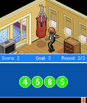 The OC (J2ME) screenshot: The punching bag comes with a memory mini-game.