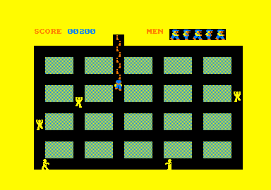 Oh Mummy (Amstrad CPC) screenshot: Level three has 5 mummies.