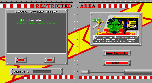 Trevor Sorensen's Star Legions (DOS) screenshot: Enter your name ...