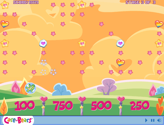 Oopsy's Bubble Bumpers (Browser) screenshot: ... until you've reached the bottom of the stage!