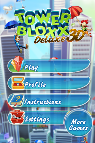 Tower Bloxx Deluxe 3D (iPhone) screenshot: Main Menu