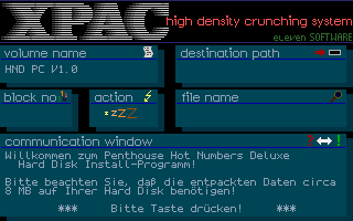 Penthouse Hot Numbers Deluxe (DOS) screenshot: Installer Interface