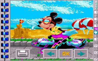 Mickey's Jigsaw Puzzles (DOS) screenshot: Puzzle 6 Skateboarding