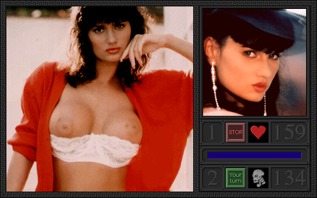 Penthouse Hot Numbers Deluxe (DOS) screenshot: Nicole Simmons was beaten
