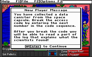 Operation Neptune (DOS) screenshot: A basic maths problem needs to be solved to access each capsule component; each one will be set up like this.