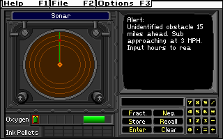 Operation Neptune (DOS) screenshot: Visual aids for some puzzles