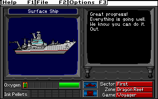 Operation Neptune (DOS) screenshot: Small reassurances urge on players to further feats of mathemetical derring-do.