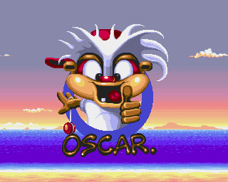 Oscar (Amiga) screenshot: Title screen (AGA version)