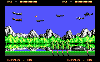 P47 Thunderbolt (DOS) screenshot: First enemies in two players mode