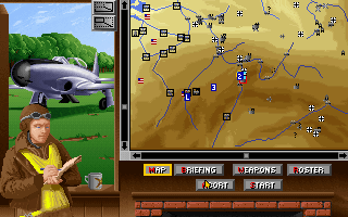 P-80 Shooting Star Tour Of Duty (DOS) screenshot: The mission map [briefing]