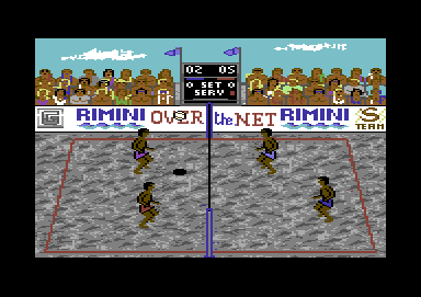 Over the Net! (Commodore 64) screenshot: Can see where it will land