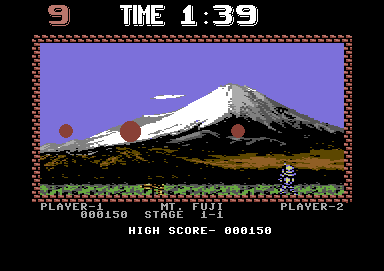 Buster Bros. (Commodore 64) screenshot: Level 1-1