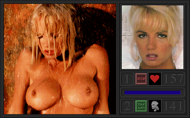 Penthouse Hot Numbers Deluxe (DOS) screenshot: Julie Smith was beaten