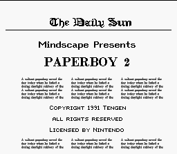 Paperboy 2 (SNES) screenshot: Title screen.