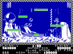 Buster Bros. (ZX Spectrum) screenshot: Antartica - taking a little rest on some platform
