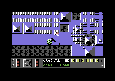 Parallax (Commodore 64) screenshot: Close to the green aliens