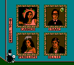 Monopoly (NES) screenshot: By selecting a computer player, you'll be asked to select a character for it