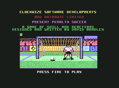 Penalty Soccer (Commodore 64) screenshot: Title Screen