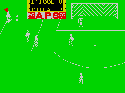 Peter Shilton's Handball Maradona! (ZX Spectrum) screenshot: During a match