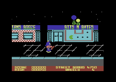 P.C. Fuzz (Commodore 64) screenshot: Shoot the money bags