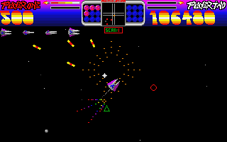 Photon Storm (Atari ST) screenshot: Shooting enemies...