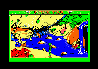 Peter Pan (Amstrad CPC) screenshot: I need to click on all the mermaids to get across the bay to Wendy.