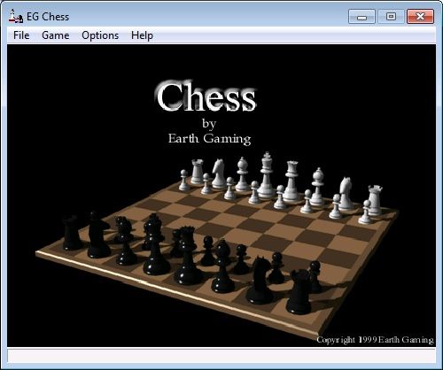 EG Chess (Windows) screenshot: Title screen (in-game title is just "Chess")