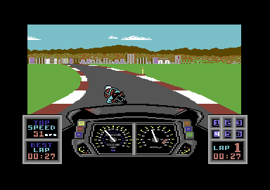 Pocket Rockets (Commodore 64) screenshot: Cornering