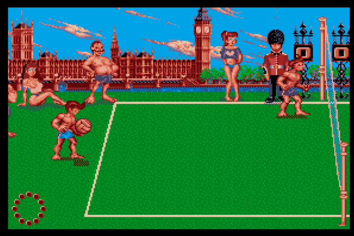 Beach Volley (Amiga) screenshot: Welcome to London!