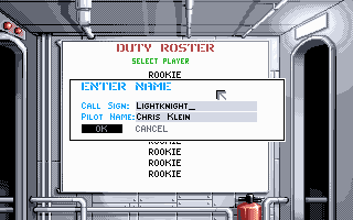 Flight of the Intruder (DOS) screenshot: Roster