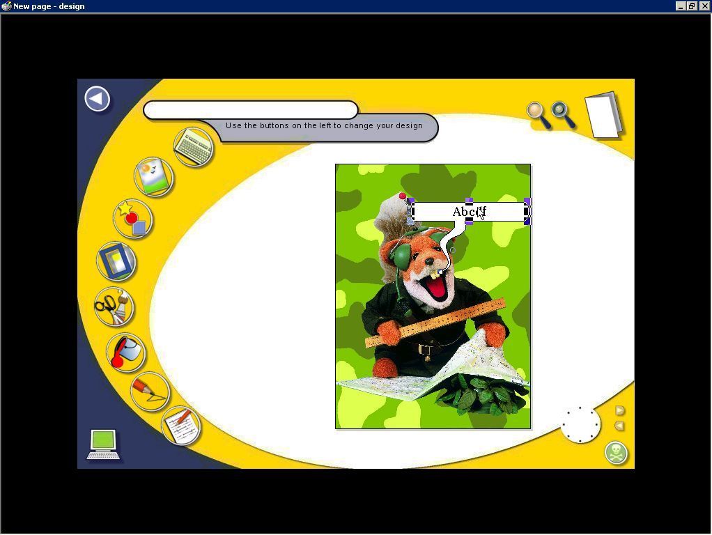 Basil Brush: Fun Pack (Windows) screenshot: Roomnames & Posters allows the user to customise pictures of Basil to make their own works of art