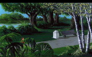 Police Quest: In Pursuit of the Death Angel (DOS) screenshot: Bert's park. Nice place. (MCGA/VGA)