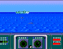 Poseidon Wars 3-D (SEGA Master System) screenshot: Your first enemy target, the CL-38
