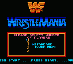 WWF Wrestlemania (NES) screenshot: Main Menu