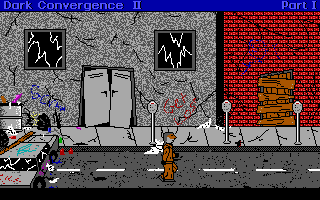 The Dark Convergence II (DOS) screenshot: Wandering downtown.