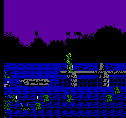 Swamp Thing (NES) screenshot: Level 1 down by the swamp