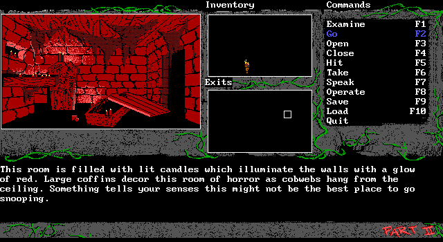 Last Half of Darkness II (DOS) screenshot: Now where am I?