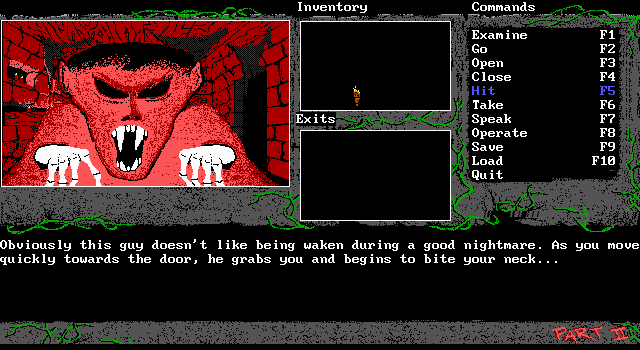 Last Half of Darkness II (DOS) screenshot: Death