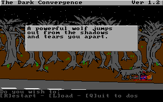 The Dark Convergence (DOS) screenshot: Mauled to death