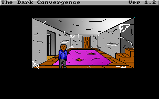 The Dark Convergence (DOS) screenshot: Exploring the mansion.