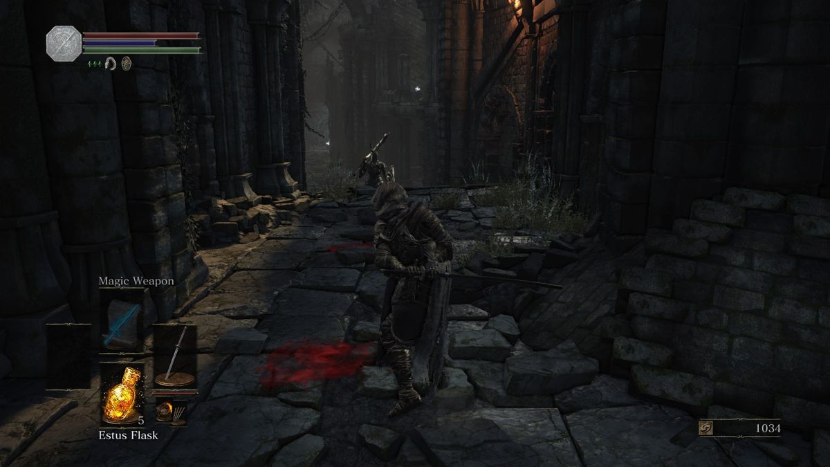 Dark Souls III (Windows) screenshot: An enemy straight from the original Dark Souls.
