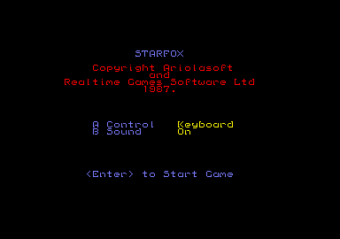 The Rubicon Alliance (Amstrad CPC) screenshot: Title screen and main menu