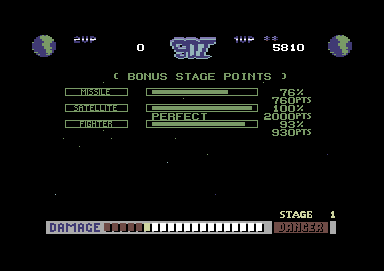 SDI: Strategic Defense Initiative (Commodore 64) screenshot: Bonus (defensive) stage points